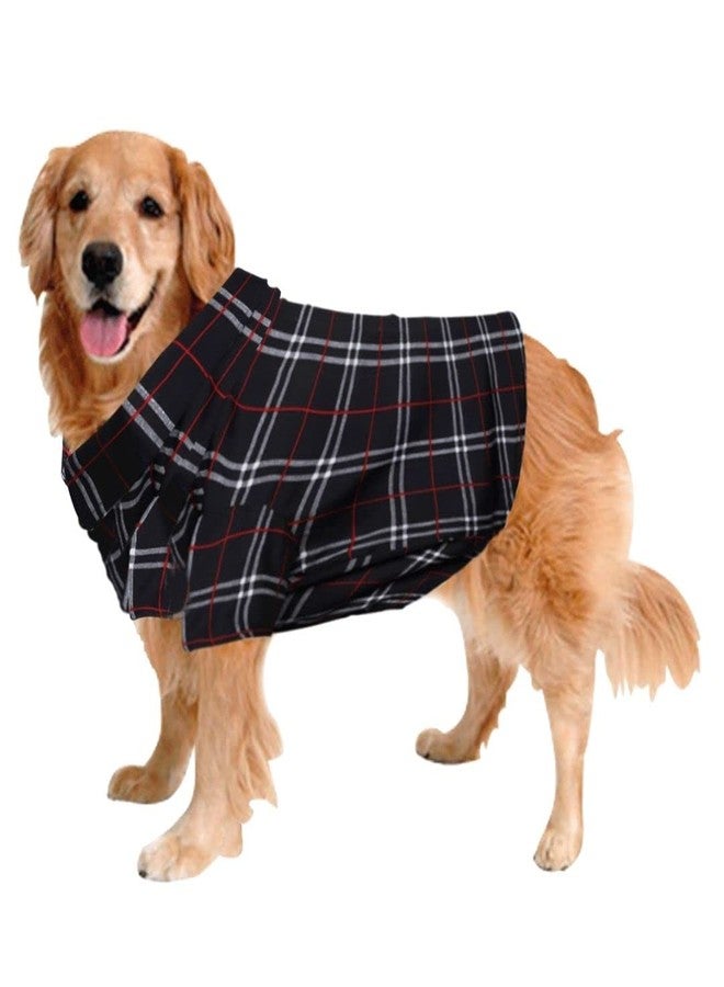 Sage Square Funky Soft Material Dog Shirt | Cool/Funky Print Pet | Soft Light Weight | Comfortable & Breathable Dog Clothing | Trendy Vest Outfit (XXXLarge - 30 inch) (Black Check Print) - Image 1
